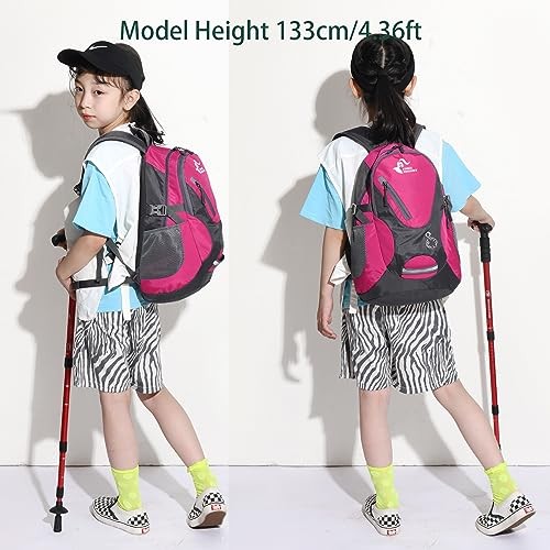 Bseash Small 20L Outdoor Hiking Backpack, Rose Red-5