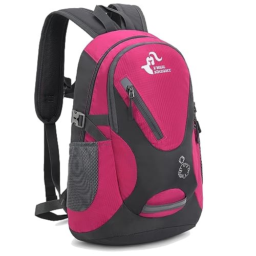 Bseash Small 20L Outdoor Hiking Backpack, Rose Red