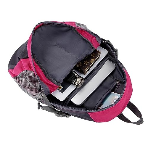 Bseash Small 20L Outdoor Hiking Backpack, Rose Red-6