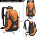 Bseash Small 20L Outdoor Hiking Backpack, Orange, Lightweight Waterproof Daypack for Kids
