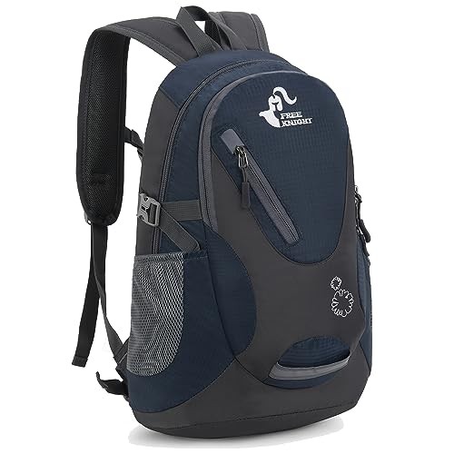 Bseash Small 20L Outdoor Hiking Backpack, Navy Blue, Lightweight Waterproof Daypack for Kids