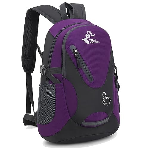 Bseash Small 20L Hiking Backpack, Lightweight Waterproof Daypack for Kids, Purple