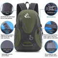 Bseash Small 20L Outdoor Hiking Backpack, Army Green Lightweight Waterproof Daypack for Kids