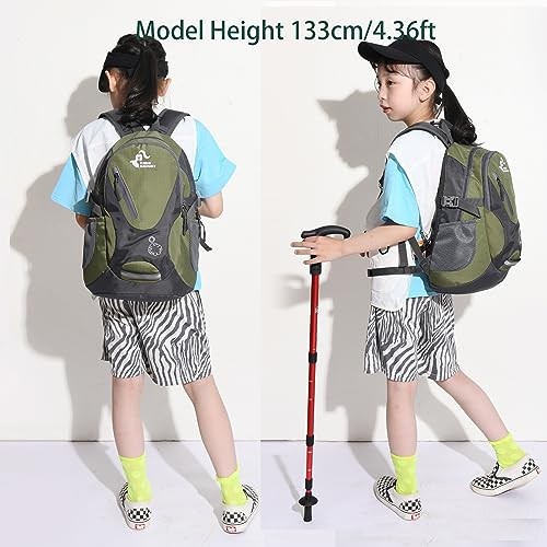Bseash Small 20L Outdoor Hiking Backpack, Army Green Lightweight Waterproof Daypack for Kids-5
