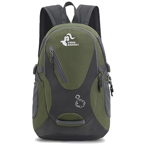 Bseash Small 20L Outdoor Hiking Backpack, Army Green Lightweight Waterproof Daypack for Kids-7