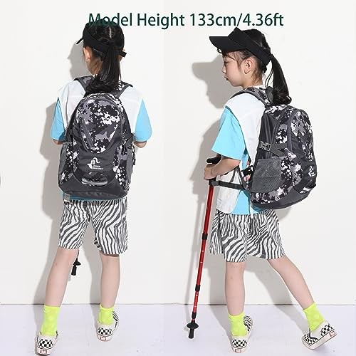 Bseash Small 20L Outdoor Hiking Backpack, Black Camo-5