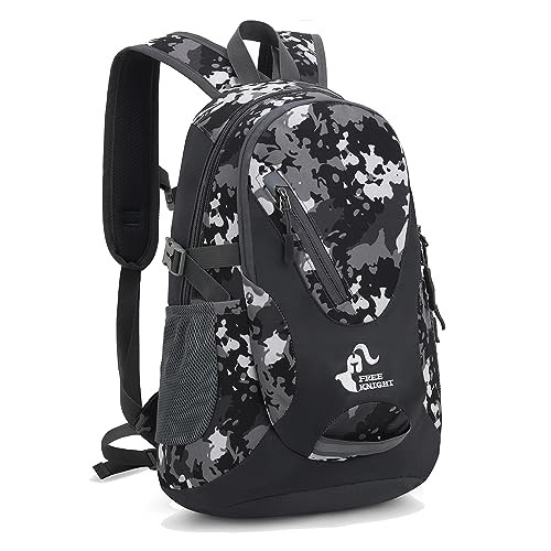Bseash Small 20L Outdoor Hiking Backpack, Black Camo