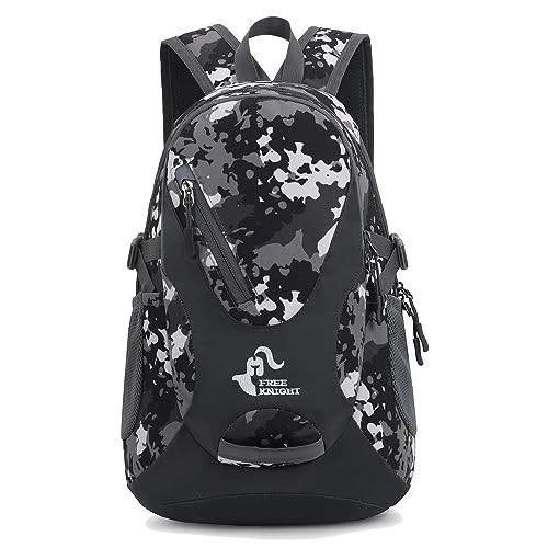 Bseash Small 20L Outdoor Hiking Backpack, Black Camo-6