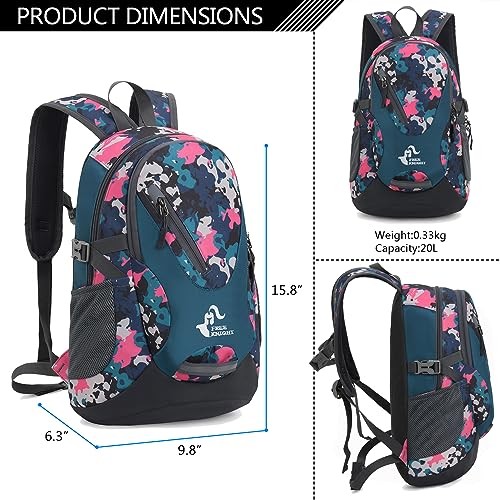 Bseash Small 20L Outdoor Hiking Backpack, Pink Camo-1
