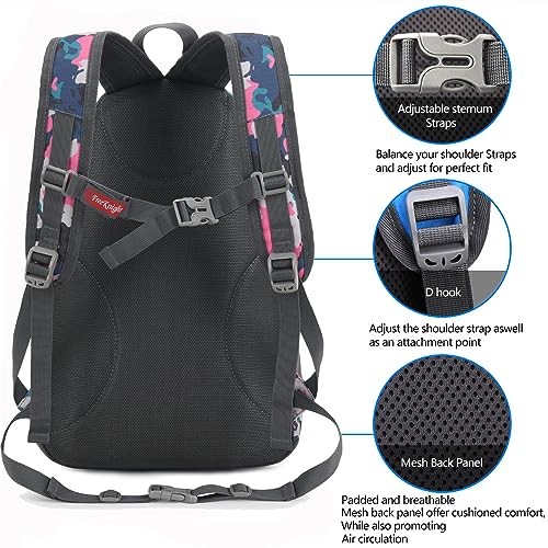 Bseash Small 20L Outdoor Hiking Backpack, Pink Camo-4