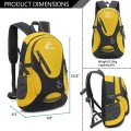 Bseash Small 20L Outdoor Hiking Backpack, Yellow, Lightweight Waterproof Daypack for Kids