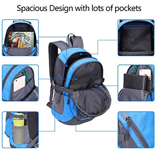 Bseash Small 20L Outdoor Hiking Backpack, Yellow, Lightweight Waterproof Daypack for Kids-2
