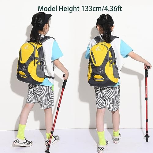 Bseash Small 20L Outdoor Hiking Backpack, Yellow, Lightweight Waterproof Daypack for Kids-5