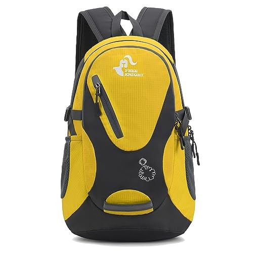 Bseash Small 20L Outdoor Hiking Backpack, Yellow, Lightweight Waterproof Daypack for Kids-6