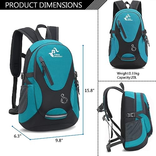 Bseash Small 20L Outdoor Hiking Backpack, Lake Green-1