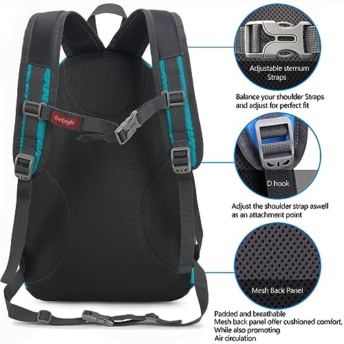 Bseash Small 20L Outdoor Hiking Backpack, Lake Green-4