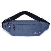 szyanlai Blue Bum Bag with Headphone Jack and Adjustable Belt, L