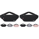 szyanlai Black Bum Bag, Waist Fanny Pack with Headphone Jack, Adjustable Belt, Pack of 2