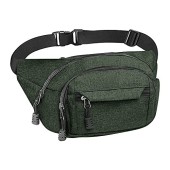 Gadom Waterproof Bumbag Waist Bag, 4 Zip Pockets, D-green