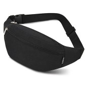 Ridirun Black Waterproof Waist Bag Bumbag for Hiking, Running and Travel