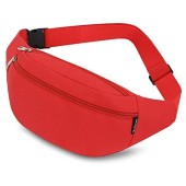 Ridirun red waterproof waist bag with 3 pockets