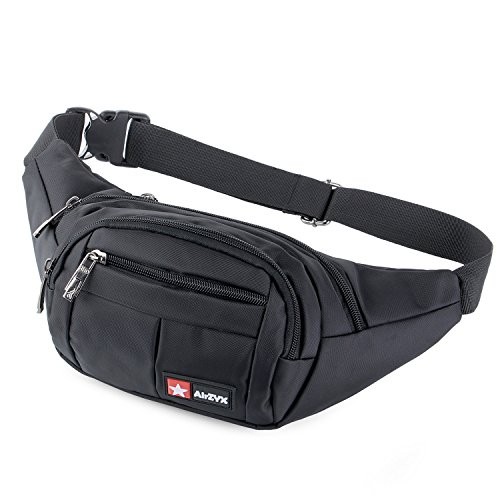 AirZyx Running and Hiking Waist Bag, Black