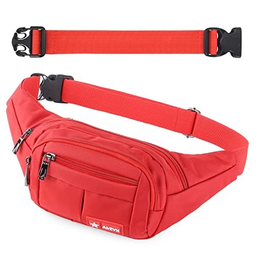 AirZyx Running and Hiking Waist Bag, Red-ex-belt