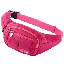 AirZyx Waist Bag for Running and Hiking, Rose Red