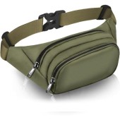 JAUSFETS Oxford Waist Pack, 3 Pockets, Waterproof Running Belt