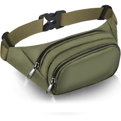 JAUSFETS Oxford Waist Pack, 3 Pockets, Waterproof Running Belt