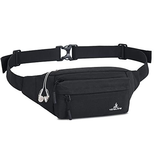 JAZUX Black Waist Fanny Pack Bum Bag with Adjustable Belt