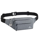 JAZUX Waist Fanny Pack Bumbag with Adjustable Belt, Grey
