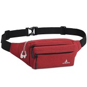 JAZUX Red Waist Bum Bag with Adjustable Belt