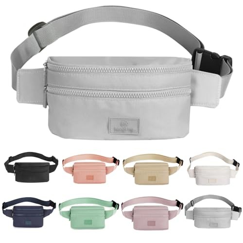 hongking Grey Waist Fanny Pack with Adjustable Belt
