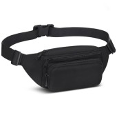 Qinlov Black Adjustable Waist Fanny Pack Bum Bag