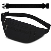 Ridirun Waist Fanny Pack, Black-ex-belt, Adjustable Belt Bag