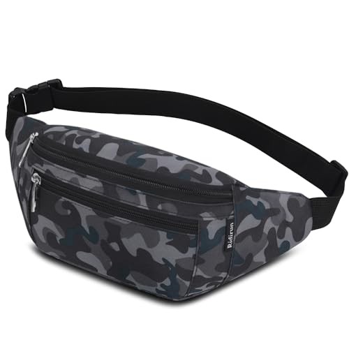 Ridirun Camoblack Waist Fanny Pack with Adjustable Belt