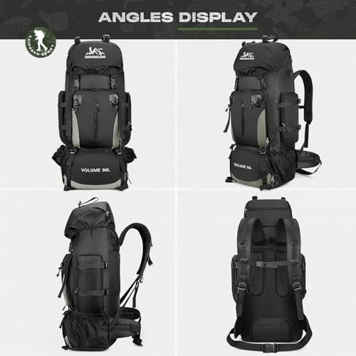 Byjogger 90L Waterproof Hiking Backpack, Large Capacity Multi-Compartment Rucksack for Camping and Trekking-3