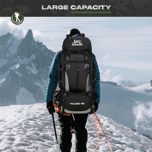 Byjogger 90L Waterproof Hiking Backpack, Large Capacity Multi-Compartment Rucksack for Camping and Trekking-6