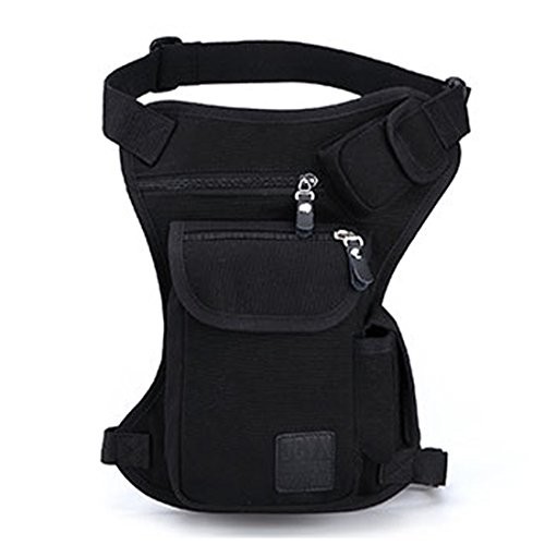 Xieben black canvas drop leg bag