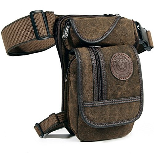 Xieben #01coffee canvas drop leg bag