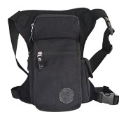 Xieben black canvas drop leg bag