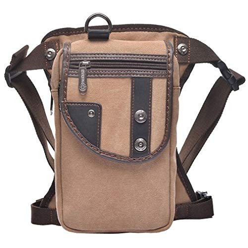 Xieben khaki canvas leg bag, waist and thigh pack