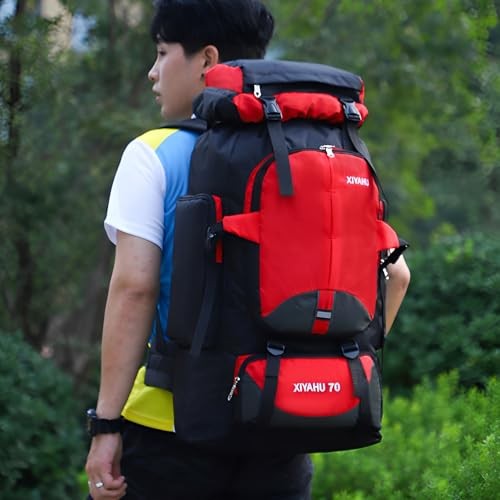 CINGHI LUSSO 70L Hiking Backpack Rucksack, Black-2