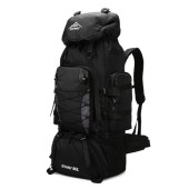 CINGHI LUSSO 90L Hiking Backpack, Black, Waterproof Rucksack