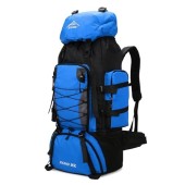 CINGHI LUSSO 90L Hiking Backpack, Blue Waterproof Rucksack