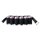 Daryunk Portable 6-Can Beer Belt Holder, Adjustable Drink Bag, Black