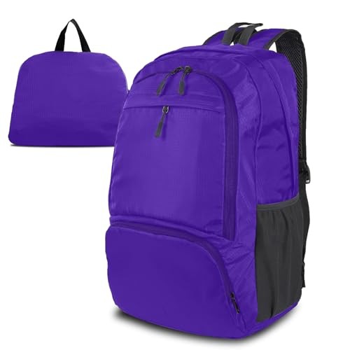 Dewellyoo Lightweight Foldable Packable Rucksack, Light Purple