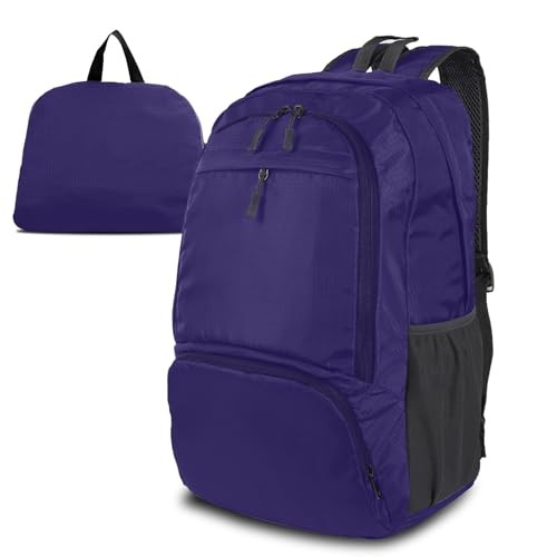 Dewellyoo Lightweight Foldable Packable Rucksack Daypack, Purple