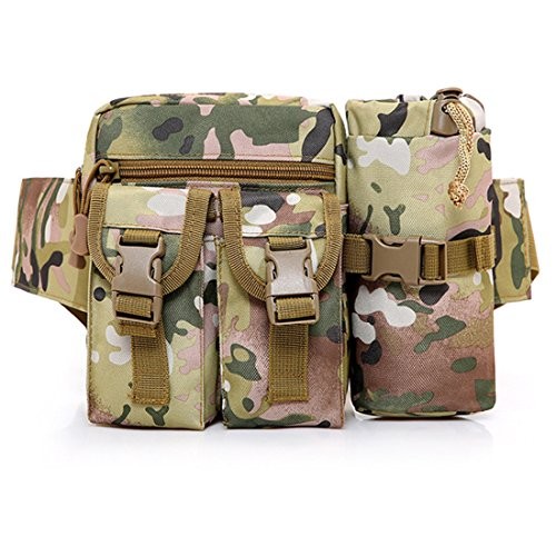 Dooppa Tactical Bumbag Waist Bag with Water Bottle Pouch, Camo